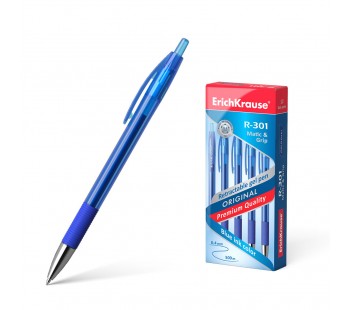 Ручка гелевая автоматическая ErichKrause. R-301 Original Gel Matic&Grip, синий