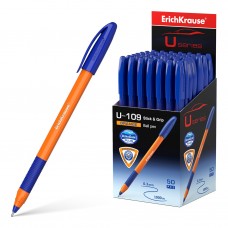Ручка шариковая ErichKrause. U-109 Orange Stick&Grip 1.0 Ultra Glide Technology, синий