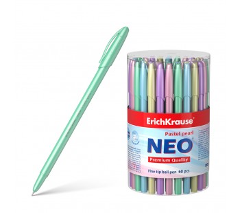 Ручка шариковая ErichKrause. Neo Pastel pearl, синий. 60 шт
