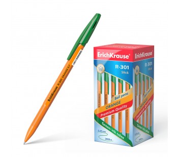 Ручка шариковая ErichKrause. R-301 Orange Stick 0.7,  зеленый. 50 шт