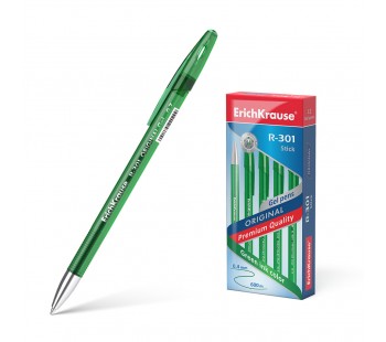 Ручка гелевая ErichKrause. R-301 Original Gel 0.5, зеленый. 12 шт
