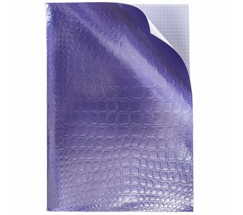 Тетрадь 96л А4ф клетка на скобе Бумвинил METALLIC тиснение CROCO Фиолетовый
