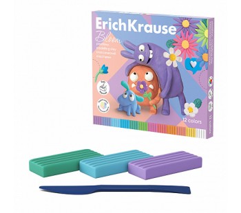 Пластилин классический ErichKrause Jolly Friends Pastel Bloom 12 цветов