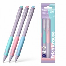 Набор из 2 шариковых ручек ErichKrause ErgoLine® Kids Stick&Grip Pastel 0.5, Super Glide Technology, цвет синий