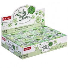 Ластик PVC Hatber Lucky Clover (Клевер) 36 шт в картонной Дисплей-витрине