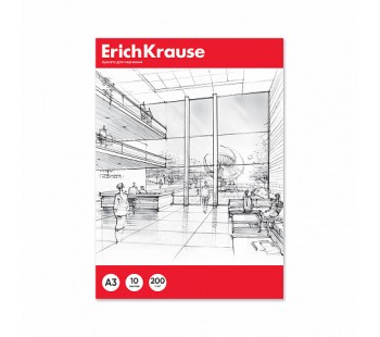 Бумага для черчения ErichKrause®, А3, 10 листов, без рамки