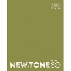 Тетрадь 48л А5ф клетка Мелованный картон глянцевая ламинация на скобе NEWtone PASTEL Олива