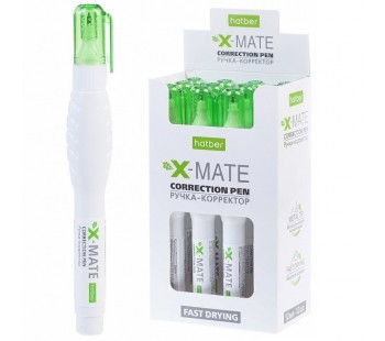 Ручка-корректор Hatber X-Mate 12m с металлическим наконечником с колпачком и клипом