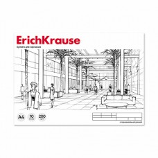 Альбом для черчения на клею ErichKrause, А4, 10 листов, горизонтальная рамка
