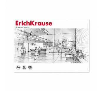 Альбом для черчения на клею ErichKrause, А4, 10 листов, без рамки