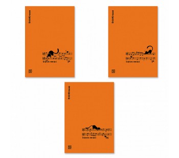 Тетрадь для нот на скобе ErichKrause CoverProBook Сat Waltz оранжевая А4 24 листа (блок 3 шт.)