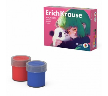 Гуашь ErichKrause Panda Hugs 12 цветов (в коробке 12 шт)