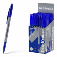Ручка шариковая ErichKrause Slender Stick Grey 0.7, Super Glide Tech, синяя (кор.50шт)