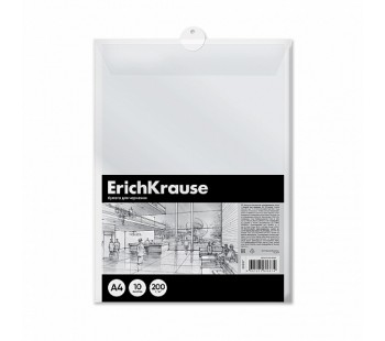 Бумага для черчения в пластиковой папке ErichKrause, Art А4 10 листов горизонтальная рамка