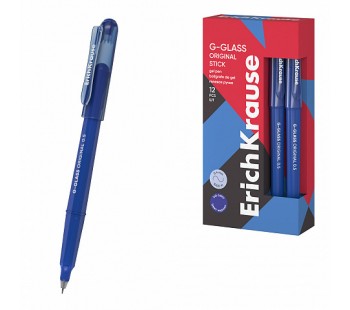 Ручка гелевая ErichKrause G-Glass Stick Original 0.5, синяя (коробка 12 шт.)