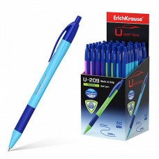 Ручка шариковая автоматическая ErichKrause U-209 Neon Matic&Grip 1.0, синяя (кор. 50шт)
