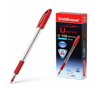 Ручка шар. ErichKrause U-109 Classic Stick&Grip 1.0 , красная
