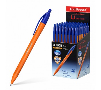 Ручка шариковая автоматическая ErichKrause U-208 Orange Matic 1.0 Ultra Glide Technology, синяя