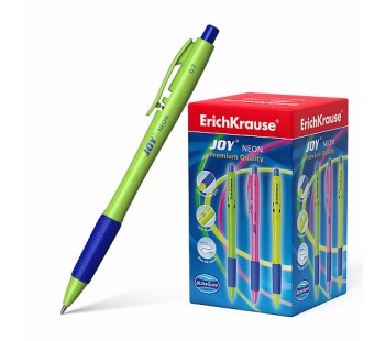 Ручка шариковая автоматическая ErichKrause JOY Neon Ultra Glide Technology 0.7,синяя