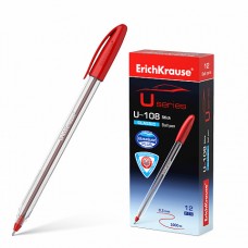Ручка шариковая автоматическая ErichKrause U-108 Classic Stick 1.0,Ultra Glide Technology,красная (кор.12шт)
