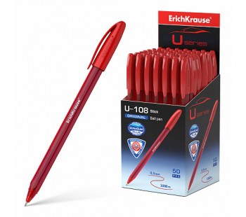Ручка шариковая ErichKrause U-108 Original Stick 1.0,Ultra Glide Technology, красная