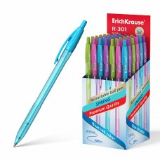 Ручка шариковая автоматическая ErichKrause® R-301 Spring Matic 0.7, синяя (кор. 50шт)