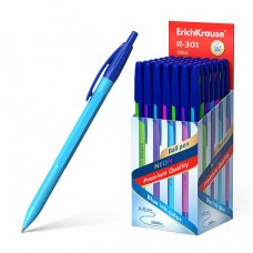 Ручка шариковая автоматическая  ErichKrause® R-301 Neon Matic 0.7, синяя (кор 50шт).