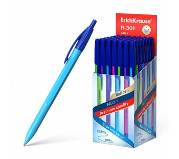 Ручка шариковая автоматическая  ErichKrause® R-301 Neon Matic 0.7, синяя
