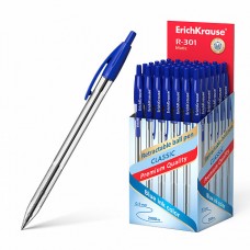 Ручка шариковая автоматич. ErichKrause® R-301 Classic Matic 1.0, синяя (кор.50шт).