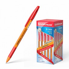 Ручка шариковая ErichKrause. R-301 Orange Stick&Grip 0.7, красная (коробка 50 шт.)