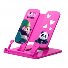 Подставка для книг пластиковая ErichKrause Panda Hugs розовая