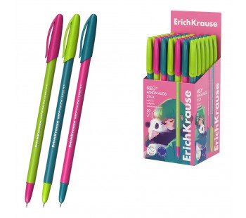 Ручка шариковая ErichKrause Neo® Stick Panda Hugs 0.7 Super Glide Tech синяя(кор.50шт)