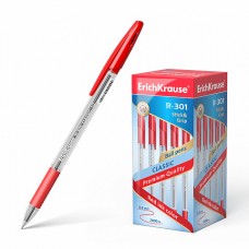 Ручка шариковая ErichKrause. R-301 Classic Stick&Grip 1.0, красная (коробка 50шт.)