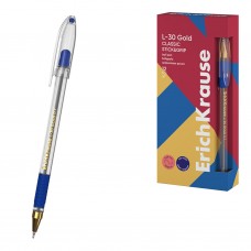 Ручка шариковая ErichKrause L-30 Gold Stick&Grip Classic 0.7, Super Glide Technology, цвет чернил синий (в коробке по 12 шт.)