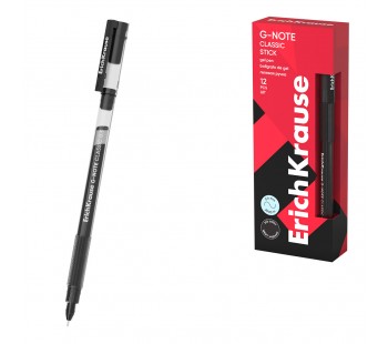 Ручка гелевая ErichKrause G-Note Stick Classic 0.5, цвет чернил черный (в коробке по 12 шт.)