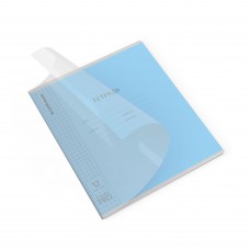 Тетрадь школьная ученическая с пластиковой обложкой на скобе ErichKrause Классика CoverPrо fizzy, голубая, А5+, 12 листов, клетка (блок 10 шт)