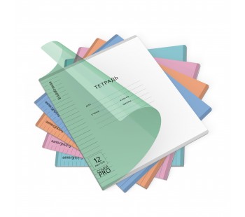 Тетрадь школьная ученическая с пластиковой обложкой на скобе ErichKrause Классика CoverPro matt, Dream, А5+, 12 листов, линейка, ассорти (блок 10 шт)