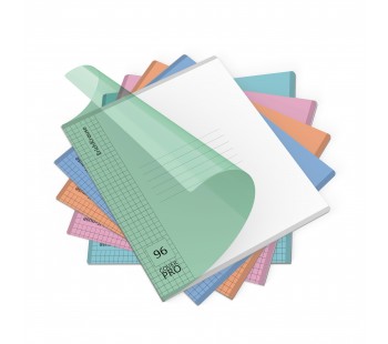 Тетрадь общая ученическая с пластиковой обложкой на скобе ErichKrause Классика CoverPrо matt, Dream, А5+, 96 листов, клетка, ассорти (блок 5 шт)