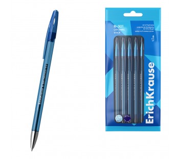 Набор из 8 ручек гелевых ErichKrause R-301 Gel Stick Original 0.5, цвет чернил синий (в пакете)