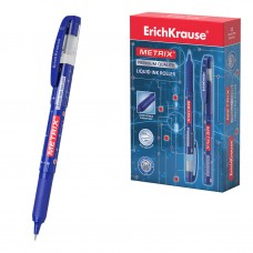 Ручка-роллер ErichKrause Metrix® Stick&Grip Classic 0.5, цвет чернил синий (в коробке по 12 шт.)