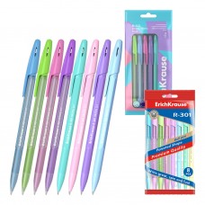 Набор из 8 ручек шариковых ErichKrause R-301 Stick Spring/ Pastel 0.7, цвет чернил синий (в пакете)