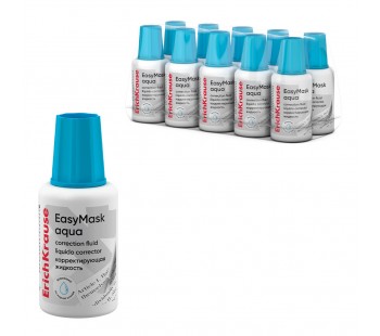 Корректирующая жидкость с кисточкой ErichKrause EasyMask Aqua, на водной основе, 20г