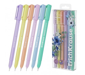 Набор из 6 ручек гелевых ErichKrause Цветущая нежность 0.5, цвет чернил ассорти