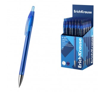 Ручка гелевая автоматическая ErichKrause R-301 0.5, тонированная, цвет чернил синий (в коробке по 50 шт.)