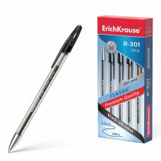 Ручка гелевая ErichKrause® R-301 Classic Gel Stick 0.5, черная (коробка 12 шт.)