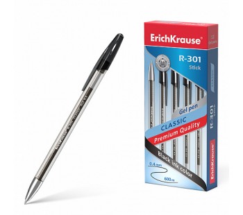 Ручка гелевая ErichKrause® R-301 Classic Gel Stick 0.5, черная