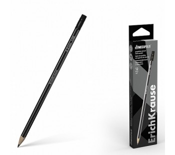 Чернографитный шестигр. карандаш с ластиком ErichKrause MEGAPOLIS 101 HB (кор.12шт)