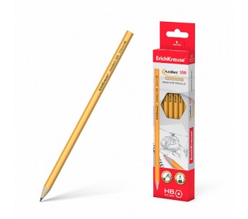 Чернографитный шестигранный карандаш ErichKrause® Amber 100 HB (коробка 12 шт.)