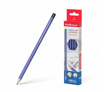 Чернографитный шестигранный карандаш  ErichKrause® Grafica 100 HB (коробка 12 шт.)
