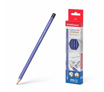 Чернографитный шестигранный карандаш  ErichKrause® Grafica 100 2B (коробка 12 шт.)